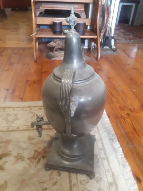 Large Edwardian Pewter Samovar
