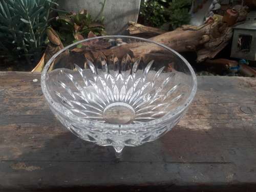 Stunning Crystal Bowl Mounted On Three Legs