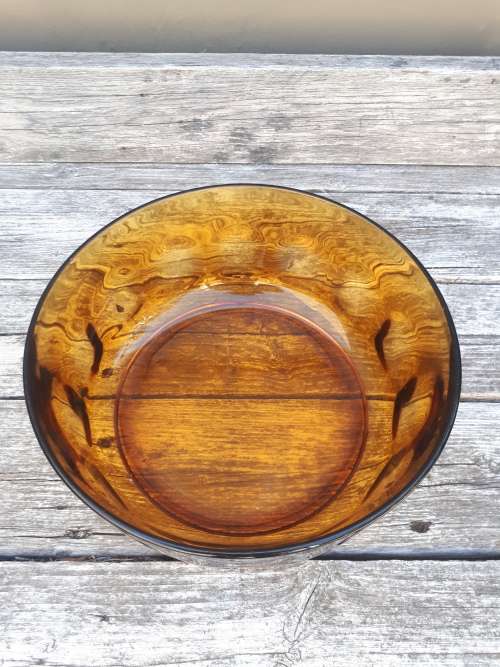 Retro Arcoroc France Amber Glass Bowl