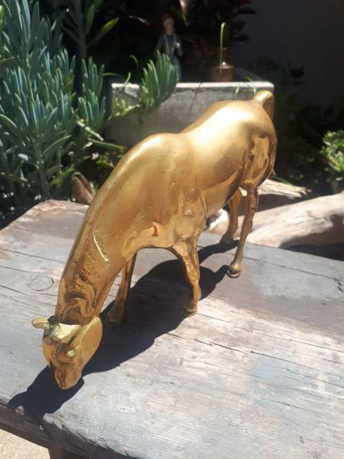 Vintage Solid Brass Horse