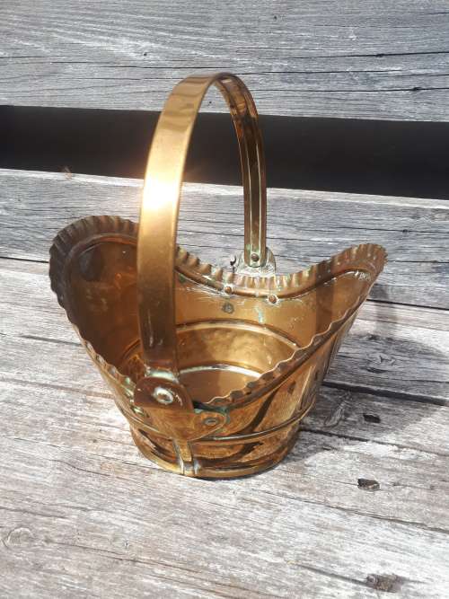 Vintage Brass Fruit Basket with Handle