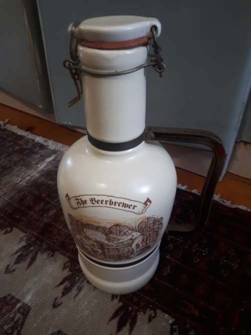 Large Vintage Stoneware The Beerbrewer Decanter
