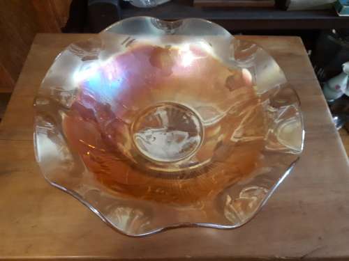 Large Carnival Glass Fruit Bowl