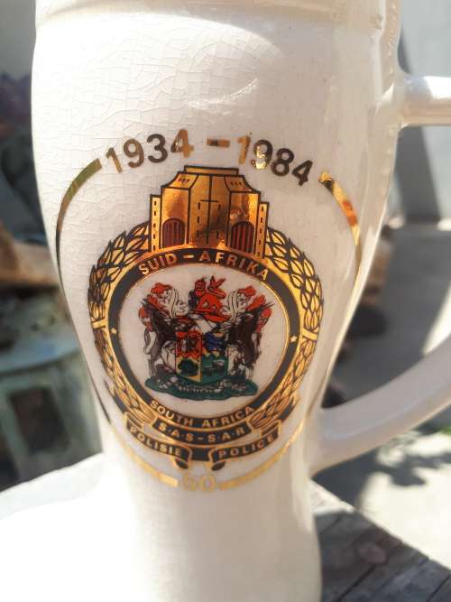 1934 - 1984 SAS - SAR Police 50 Year Ceramic Boot Shaped Mug