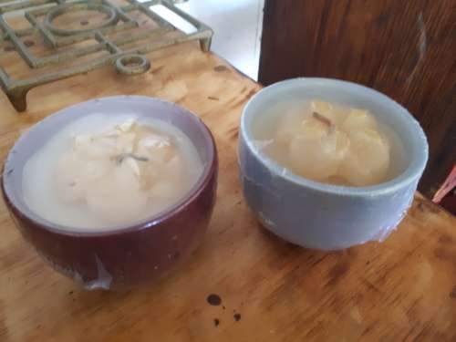 2 x Sealed Candles In Ceramic Cups