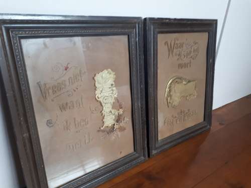 Circa 1899 Dutch Handmade Embroideries Framed