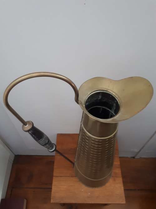 Large Early 1900`s Hammered Brass Pitcher