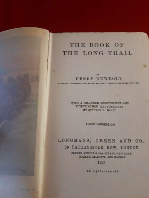 Circa 1921 - The Book Of The Long Trail - South African Edition - Henry Newbolt