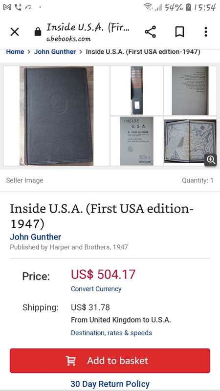 Circa 1947 First Edition - Inside U.S.A - John Gunther