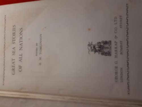 Circa 1930 First Edition Great Sea Stories Of All Nations - H.M. Tomlinson