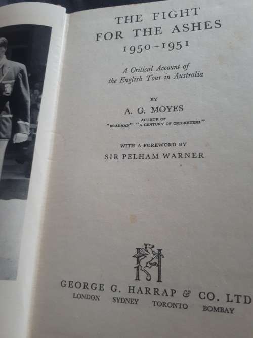 Circa 1951 1st Edition - The Fight For The Ashes 1950 - 1951 A.G. Moyes