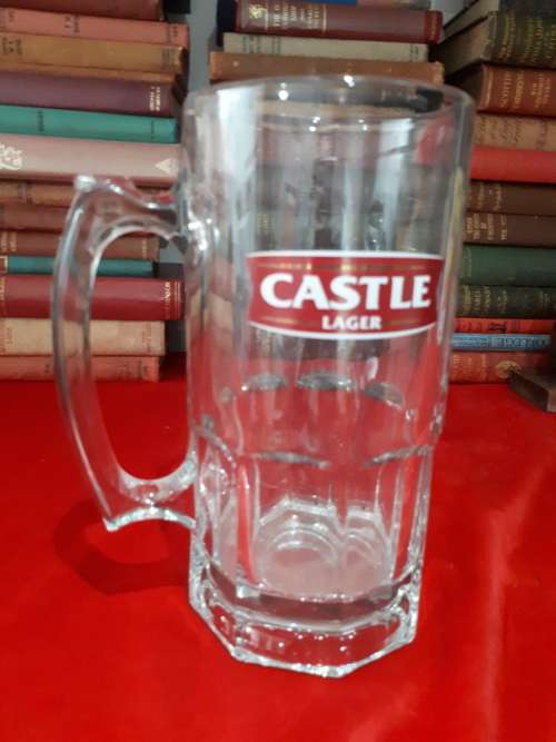 Large Castle Lager 1lt Glass Beer Mug