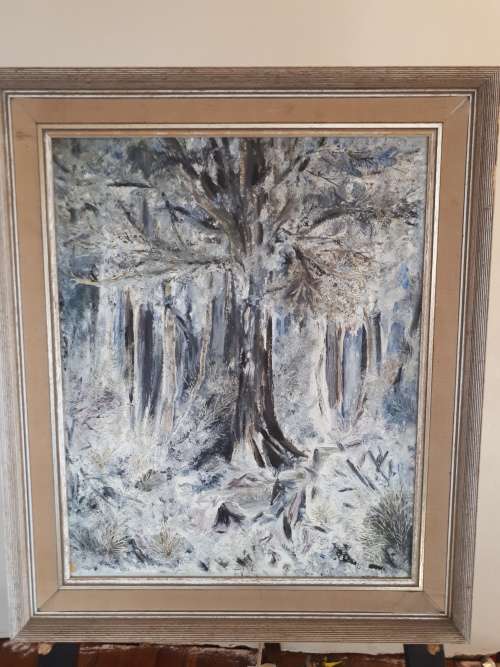 Dark Forest Oil on Board - Signed A.F 1973