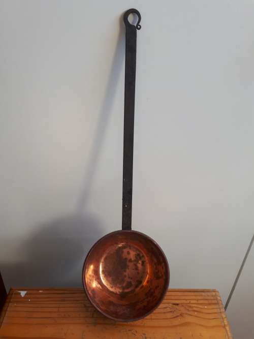 Victorian Copper Scoop With Hand Forged Iron Handle