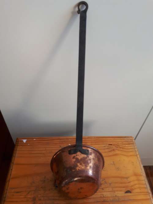 Victorian Copper Scoop With Hand Forged Iron Handle