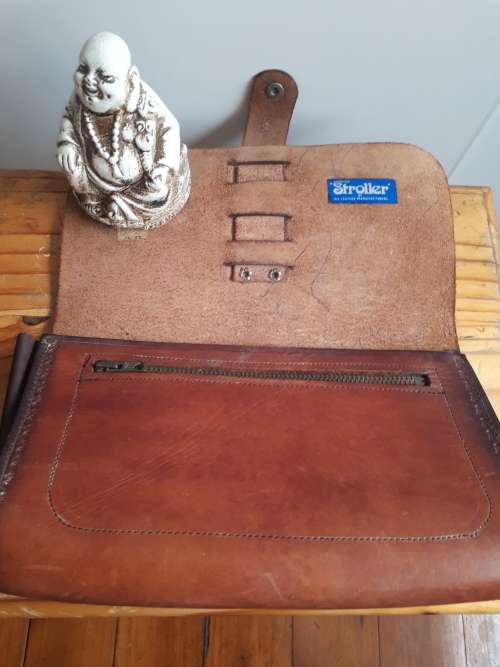 Retro 80`s Stroller Leather Carry Bag