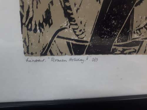 Popular SA Artist Mary Anne Dold `Roman Holiday` Linocut - Signed` Numbered 1993