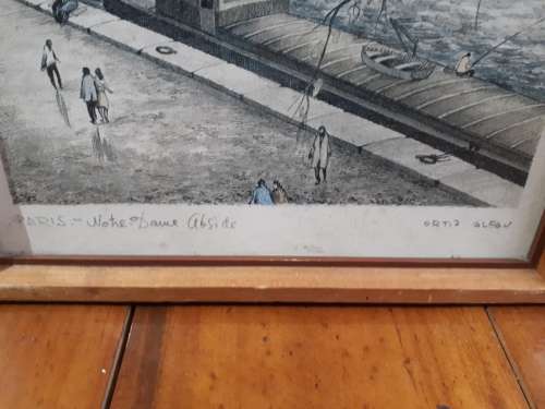 Spanish Artist Ortiz Alfau (1935-2000) Signed Lithograph `Paris Notre Dame Abside`