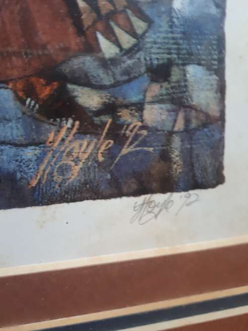 Hoyle Limited Numbered 3/3 Signed Framed Print Dated 92
