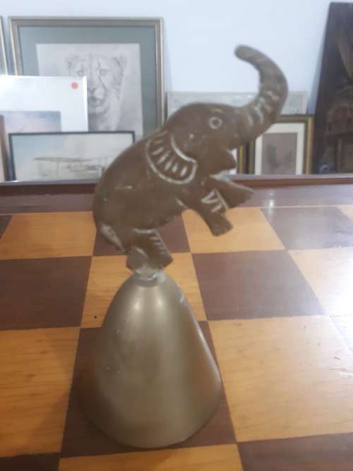 Brass Elephant Table Bell with Striker