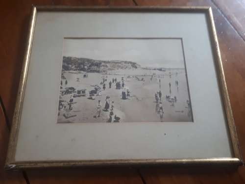 Art Deco Framed Beach Scene