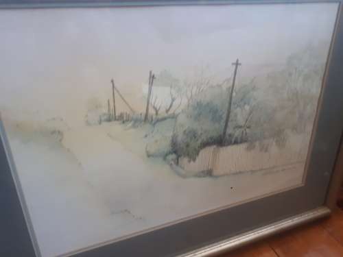 Stunning Framed Watercolor by SA Artist Charlotte Signed & Dated 1986 `Knysna A Side Street`