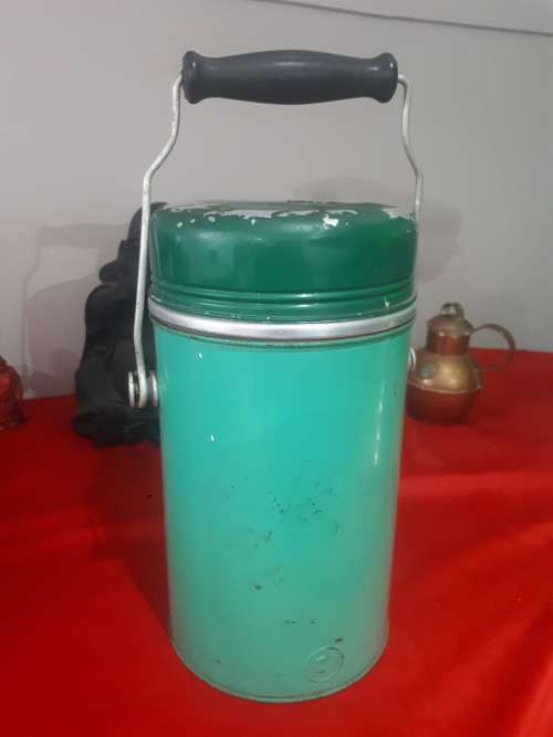 1960`s Shing Industrial Factory Enamel Thermal Flask