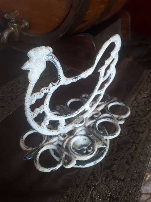 Vintage Pre 1950`s Cast Iron Hen Egg Holder