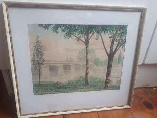 Abrahamsrust Loskop Watercolor Painting Signed R.B Darroll