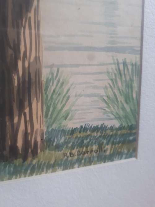 Abrahamsrust Loskop Watercolor Painting Signed R.B Darroll