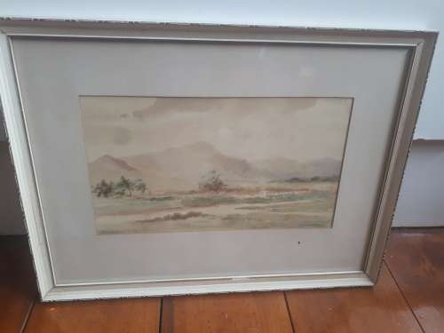 J.S. Metcalfe Watercolor `Scene In Front Of Thornhill Hotel 1929`