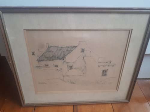 Renowned SA Artist Terry Niehaus Framed Etching `Ons Huisie Bloubergstrand` Signed & Dated 84