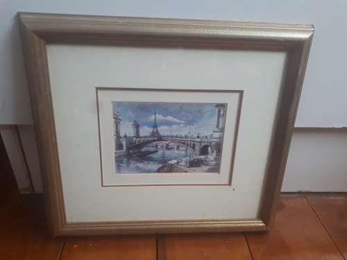 Stunning Signed Painting `Eiffel Tower & Canal`