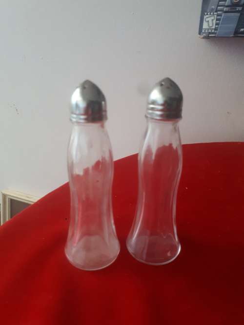 Vintage Glass Salt & Pepper Set
