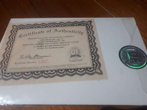 Lady Pendragon #0 (1999) With Limited Series Certificate No 1007 of 2500