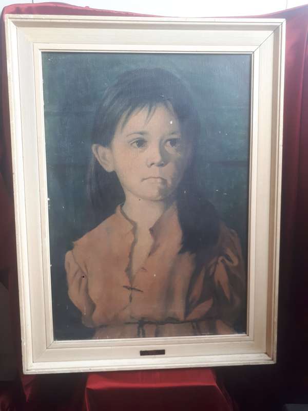1960`s Framed Print `Crying Girl Bambina` by Bragolin