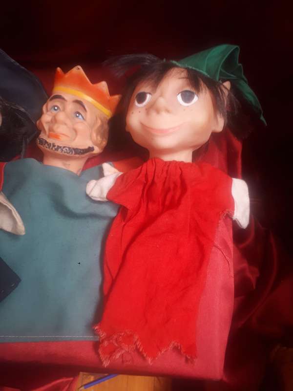 Set of 3 Late 70`s Hand Puppets `Liewe Heksie` `Koning Rosekrans` `Griet`
