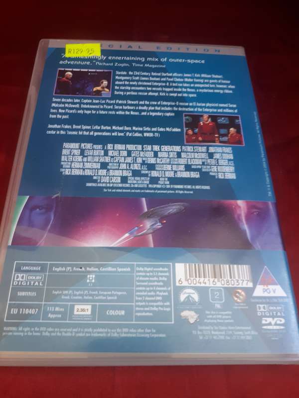 2004 Star Trek `GENERATIONS` 2 Disc Special Edition DVD