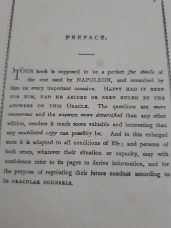 Circa 1958 Napoleons Book Of Fate And Oraculum