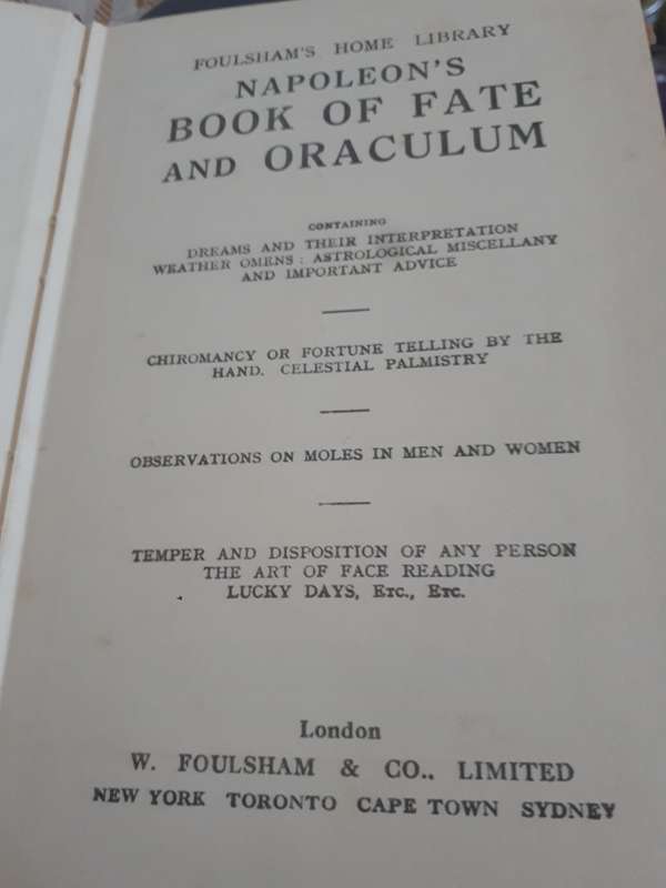 Circa 1958 Napoleons Book Of Fate And Oraculum