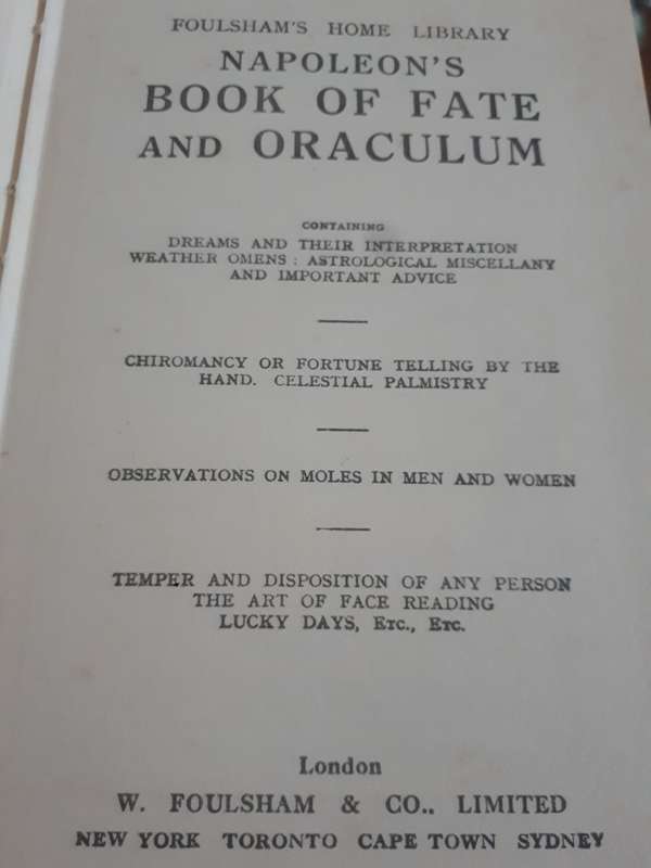 Circa 1958 Napoleons Book Of Fate And Oraculum