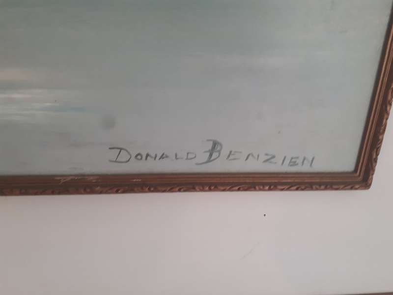 Highly Acclaimed SA Artist Don Benzien Large Oil on Board `Table Mountain` Signed