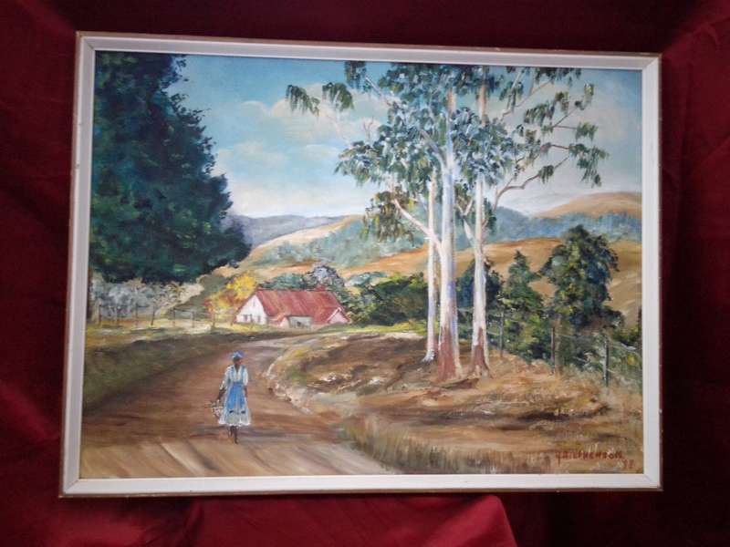 SA Artist Stephenson Oil on Board `Landscape` - Signed And Dated (70`s)