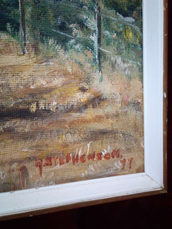 SA Artist Stephenson Oil on Board `Landscape` - Signed And Dated (70`s)