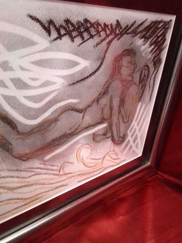 Stunning Framed Pastel Artwork `Two Nude Ladies` - Not Signed