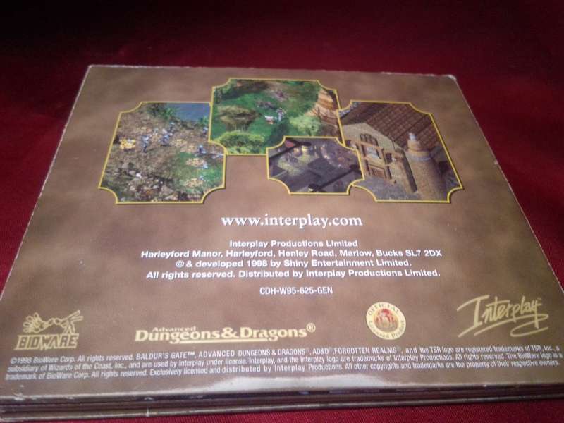 RARE !! 1998 Dungeons & Dragons Baldur`s Gate First Release 5 Disc Set in Original Sleeve