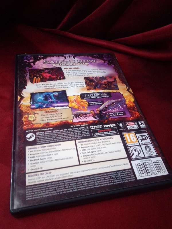 FIRST EDITION SAINTS ROW GAT OUT OF HELL `PC`