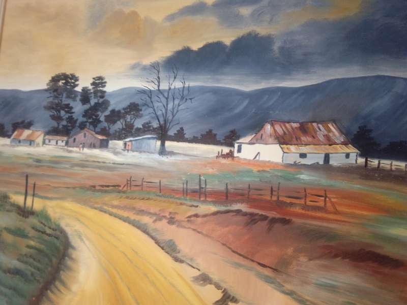 Stunning Oil on Board In Gold Gilt Frame `Landscape` by SA Artist E. Landman 95`