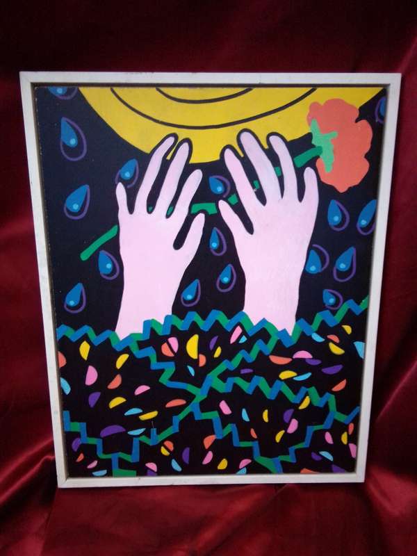 Popular SA Artist Olivie Keck (1989 - ) Blocked Artwork Signed With Description