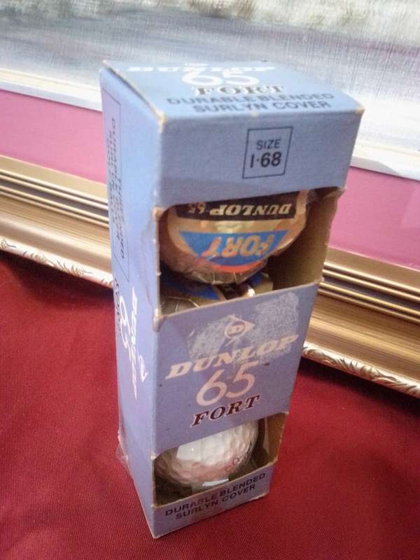 Set of 3 Retro Dunlop 65 Fort Golf Balls in Original Packaging And Wrapping